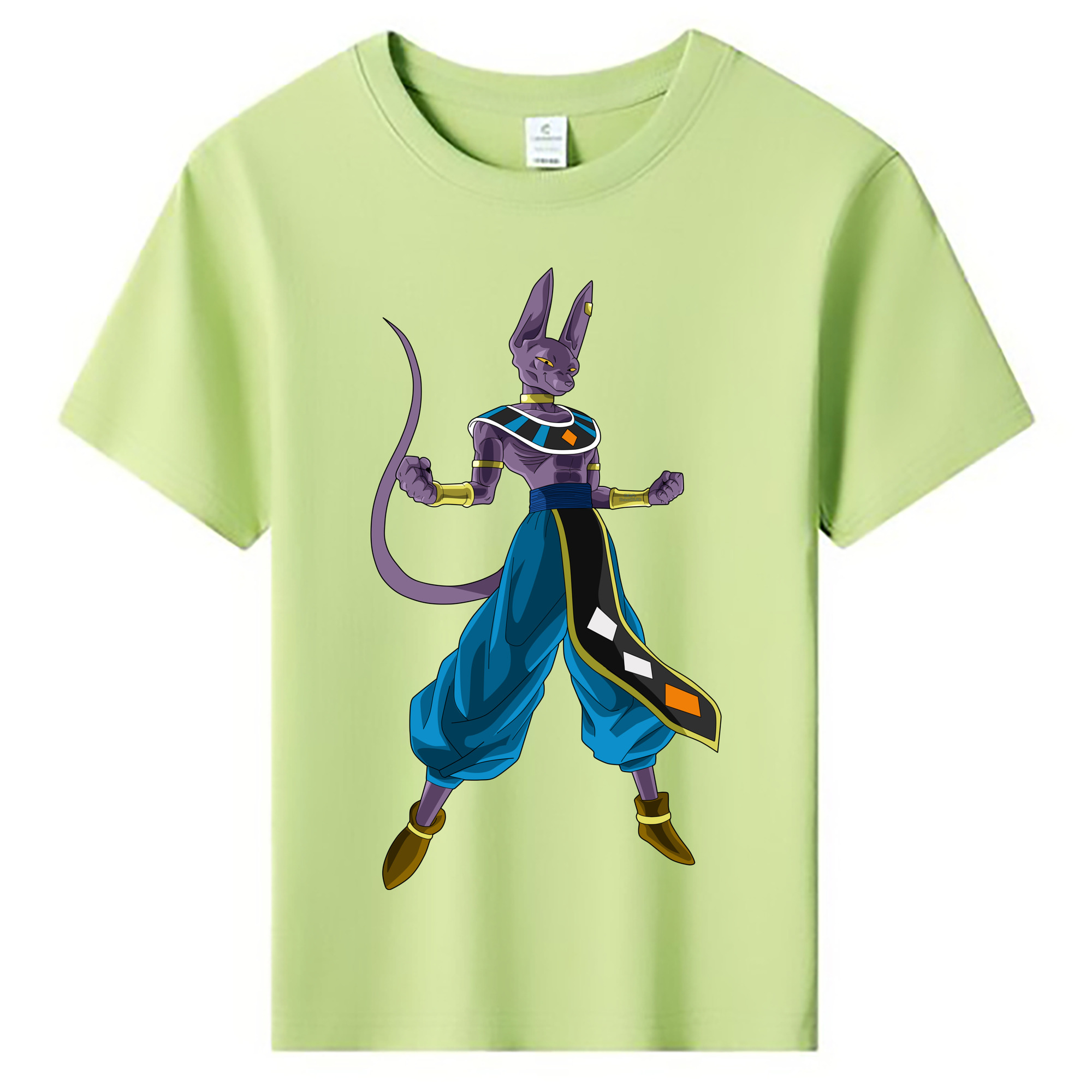 （画像用） ドラゴンボール ビルス 破壊神ビルス DRAGON BALL Beerus Birusu 綿100％キッズTシャツ（フロントプリント）